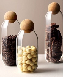borosilicate glass food jar with wooden lid-j19