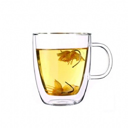 double wall tea and coffee glass cup